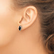 Sterling Silver Polished Marquise Onyx Post Earrings - Birthstone Company