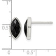 Sterling Silver Polished Marquise Onyx Post Earrings - Birthstone Company