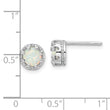 Sterling Silver Rhodium-plated Polished Created Opal Post Earrings