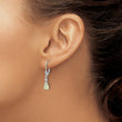 Sterling Silver RH-plated CZ & Created Opal Teardrop Leverback Earrings - Birthstone Company
