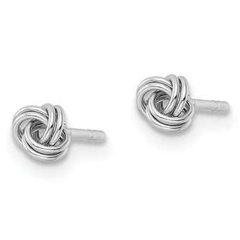 Sterling Silver Rhodium-plated Post Love Knot Earrings