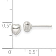 Sterling Silver Polished Puffed Heart Post Earrings