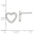 Sterling Silver CZ Heart Post Earrings
