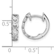 Sterling Silver RH Matt & Polished Finish Heart Hoop Earrings