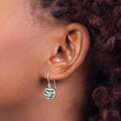 Sterling Silver RH-plated Abalone Heart Shephard Hook Earrings