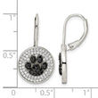 Sterling Silver Rhodium-plated Polished CZ Paw Print Leverback Earrings - Birthstone Company
