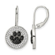 Sterling Silver Rhodium-plated Polished CZ Paw Print Leverback Earrings - Birthstone Company
