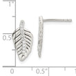 Sterling Silver CZ Leaf Post Earrings