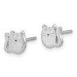 Sterling Silver Rhodium-plated Satin Cat Children's Post Earrings