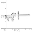 Sterling Silver Rhodium-plated Polished Horse Children's Post Earrings