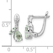 SS RH-plated 1.05t.w. Green Quartz/White Topaz Hinged Earrings