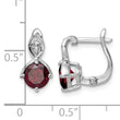 SS RH-plated 2.08t.w. Garnet/White Topaz Hinged Earrings - Birthstone Company