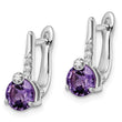 Sterling Silver Rhod-plat 1.49AM/WhiteTopaz Circle Hinged Earring - Birthstone Company