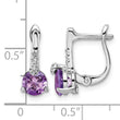 Sterling Silver Rhod-plat 1.49AM/WhiteTopaz Circle Hinged Earring - Birthstone Company