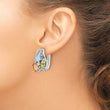 Sterling Silver RH-plated 1.50t.w. PE/CI/LSBT/WT Hinged Earrings - Birthstone Company