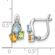 Sterling Silver RH-plated 1.50t.w. PE/CI/LSBT/WT Hinged Earrings - Birthstone Company