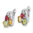 Sterling Silver RH-plated 1.48t.w. PE/CI/GA/WT Hinged Earrings - Birthstone Company