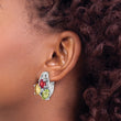 Sterling Silver RH-plated 1.48t.w. PE/CI/GA/WT Hinged Earrings - Birthstone Company