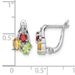 Sterling Silver RH-plated 1.48t.w. PE/CI/GA/WT Hinged Earrings - Birthstone Company