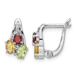 Sterling Silver RH-plated 1.48t.w. PE/CI/GA/WT Hinged Earrings - Birthstone Company
