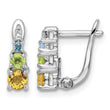Sterling Silver RH-plated .77t.w. PE/CI/BT/WT Hinged Earrings - Birthstone Company