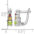 Sterling Silver RH-plated .85t.w. PE/CI/GA/WT Hinged Earrings - Birthstone Company