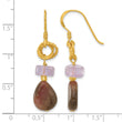 Sterling Silver Gold-plated Amethyst and Tourmaline Dangle Earrings - Birthstone Company
