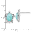 Sterling Silver Rhodium-plated Amazonite Turtle Post Earrings