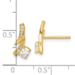Sterling Silver Gold-plated Fancy CZ Post Earrings