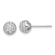 Sterling Silver Rhodium-plated Micro Pav‚ CZ Ball Stud Earrings