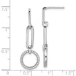 Sterling Silver Rhodium-plated CZ Dangle Post Earrings