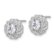 Sterling Silver Rhodium-plated CZ Round Post Earrings