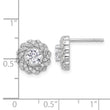 Sterling Silver Rhodium-plated CZ Round Post Earrings