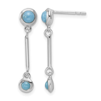 Sterling Silver Rhodium-plated Turquoise Drop Dangle Earrings - Birthstone Company