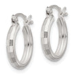 Sterling Silver Polished Textured Hoop Earrings