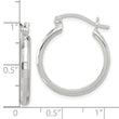 Sterling Silver Polished Textured Hoop Earrings