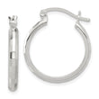Sterling Silver Polished Textured Hoop Earrings