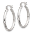 Sterling Silver Polished Textured Hoop Earrings