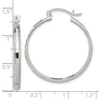Sterling Silver Polished Textured Hoop Earrings