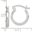 Sterling Silver Polished Textured Hoop Earrings