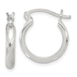 Sterling Silver Polished Textured Hoop Earrings