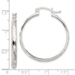 Sterling Silver Polished Textured Hoop Earrings