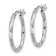 Sterling Silver Rhodium-plated Polished Textured 1.60mm Hoop Earrings