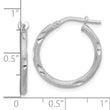 Sterling Silver Rhodium-plated Satin and Polished D/C Hoop Earrings