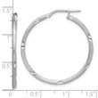 Sterling Silver Rhodium-plated Satin and Polished D/C Hoop Earrings