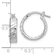 Sterling Silver Rhodium-plated Polished and Textured Hoop Earrings