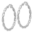 Sterling Silver Rhodium-plated Polished Twisted Hoop Earrings
