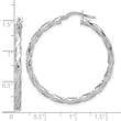 Sterling Silver Rhodium-plated Polished Twisted Hoop Earrings