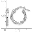 Sterling Silver Rhodium-plated Polished Twisted Hoop Earrings