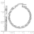Sterling Silver Rhodium-plated Polished Twisted Hoop Earrings